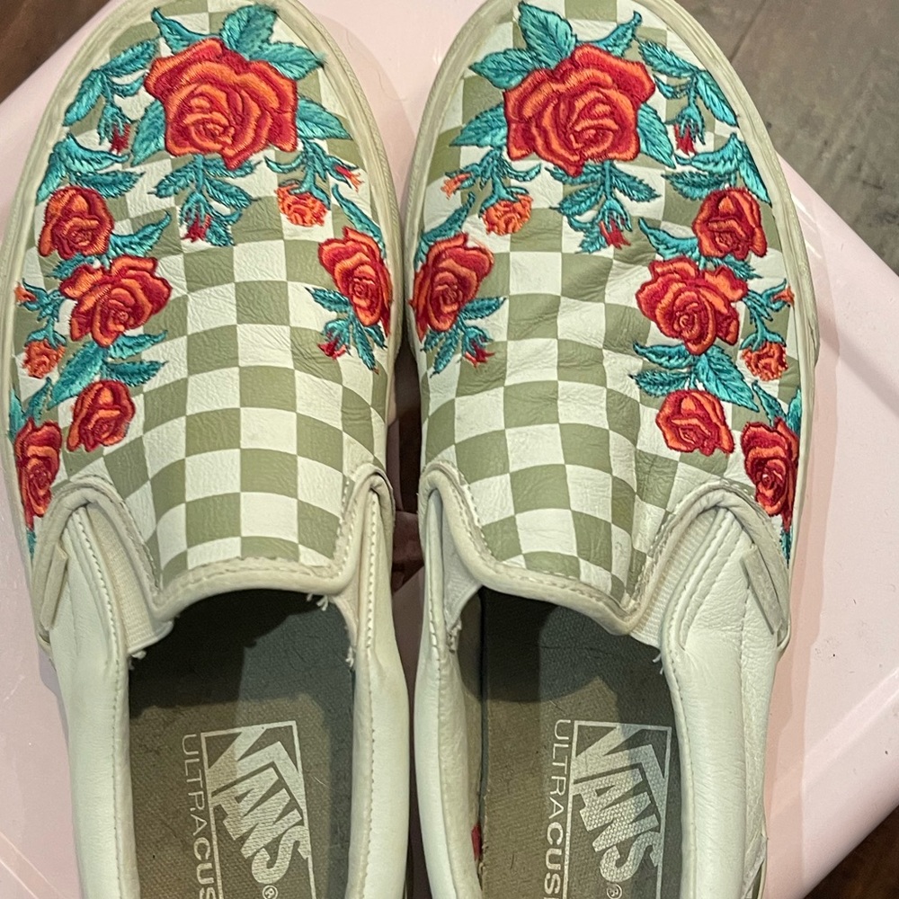 Limited Edition: Floral Embroidered Vans Slip Ons